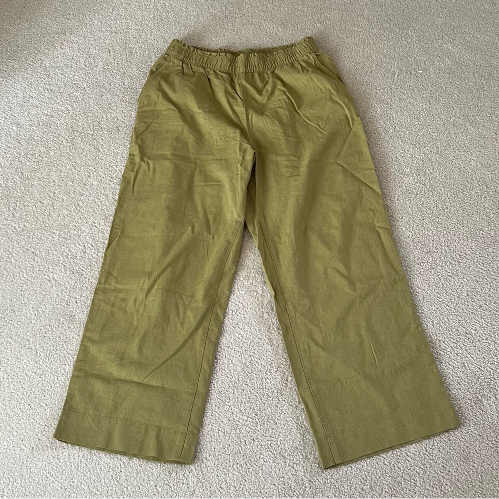 H&M olive green linen pants